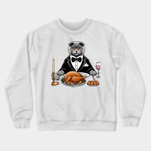 British Shorthair Cat Thanksgiving Crewneck Sweatshirt